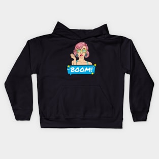 Boom girl shirts Kids Hoodie